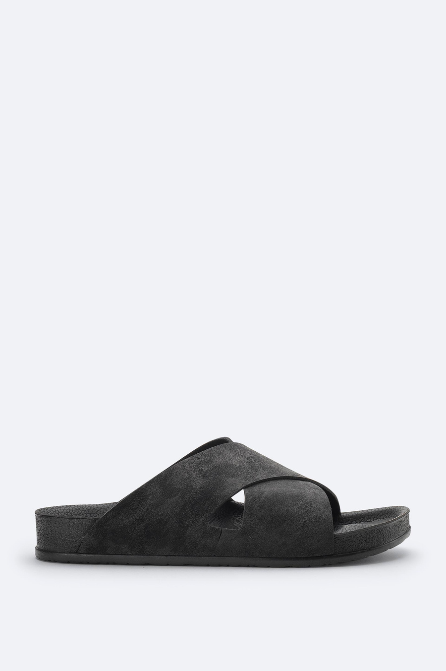 Siyah Çapraz Bantlı Sandalet