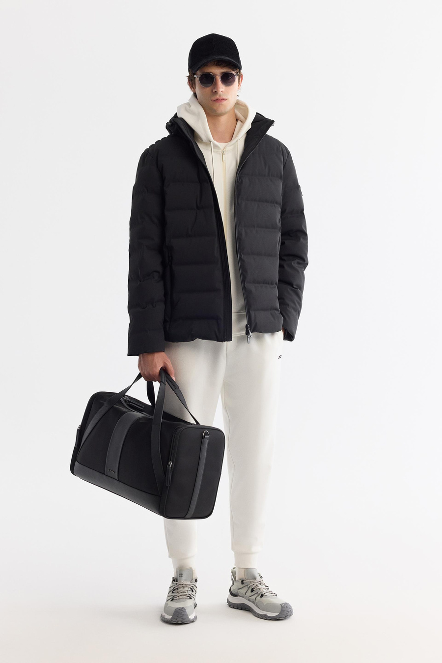 Black Water Repellent Goose Down Puffer Jacket