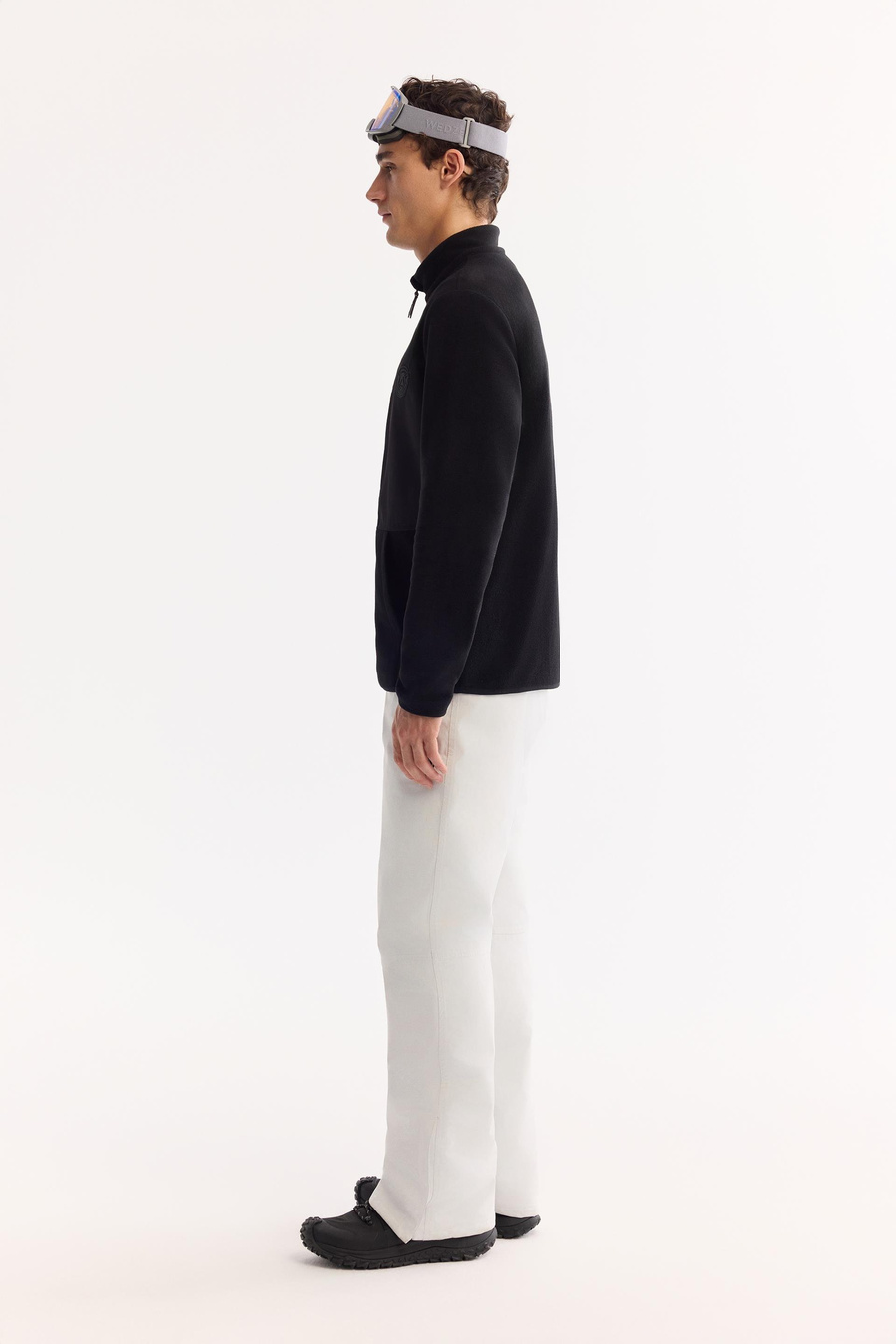 Siyah Dik Yaka Etek Ucu Enjeksiyon  Baskılı   Polar Hırka