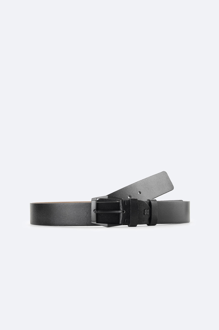 Siyah Dokulu Deri Kemer