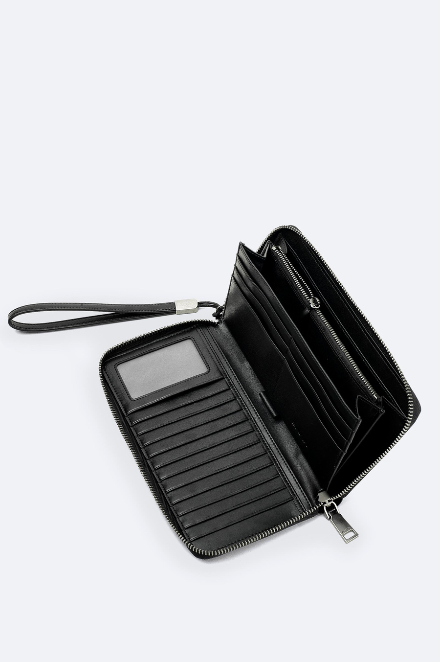 Siyah Dokulu Fermuarlı Cüzdan