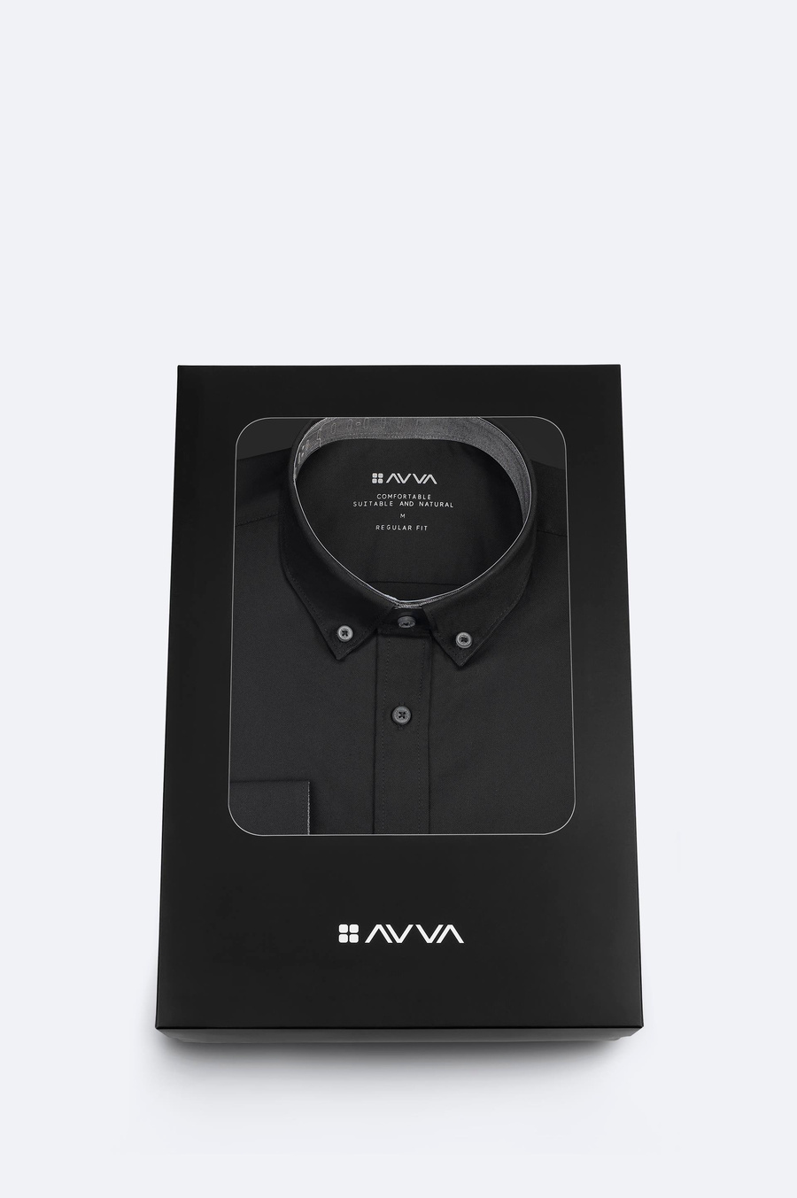 Siyah Düğmeli Yaka %100 Pamuk Oxford Basic Gömlek