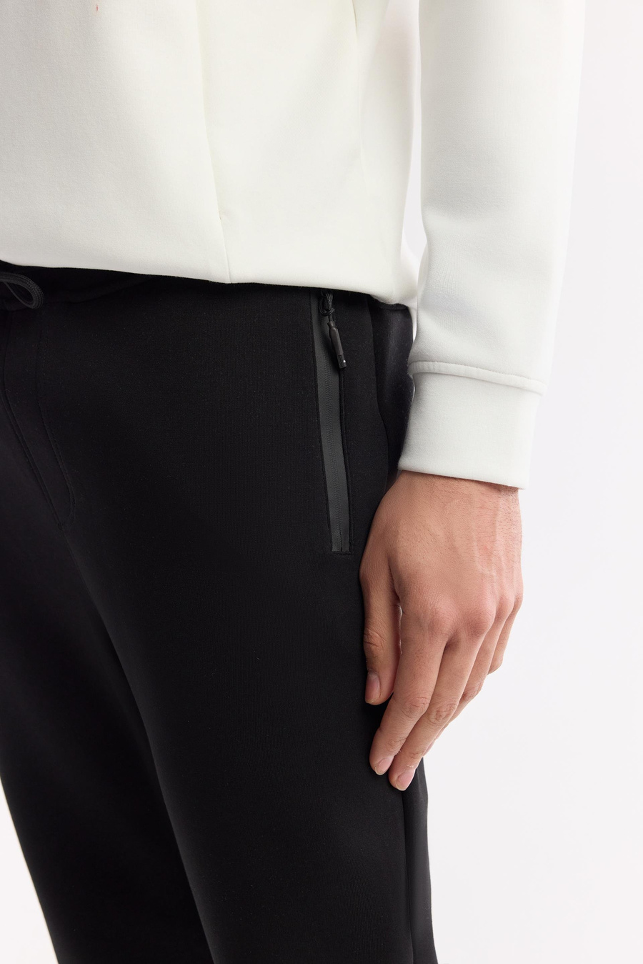 Black Interlock Joggers