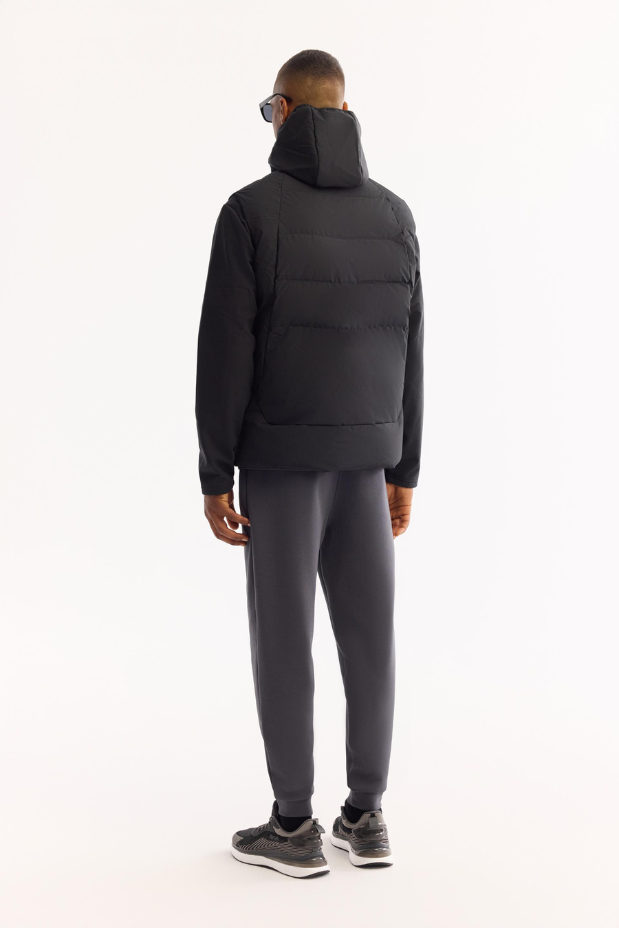 Siyah Fonksiyonel 3 Kullanımlı Kapüşonlu Mont