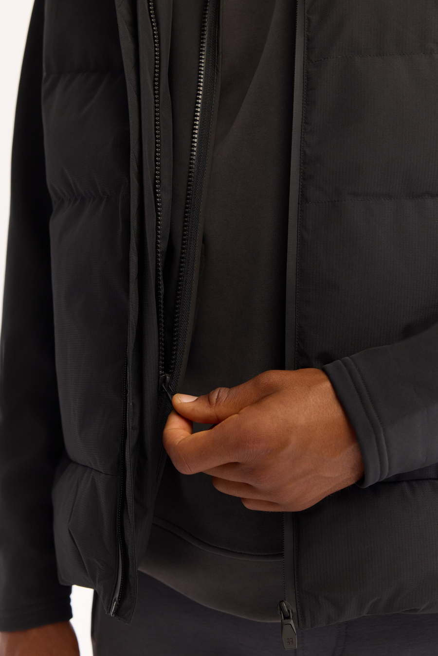 Siyah Fonksiyonel 3 Kullanımlı Kapüşonlu Mont