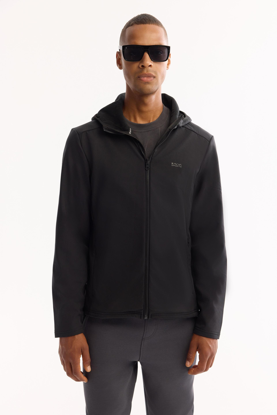 Siyah Fonksiyonel 3 Kullanımlı Kapüşonlu Mont