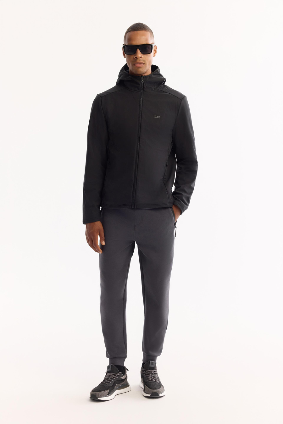 Siyah Fonksiyonel 3 Kullanımlı Kapüşonlu Mont