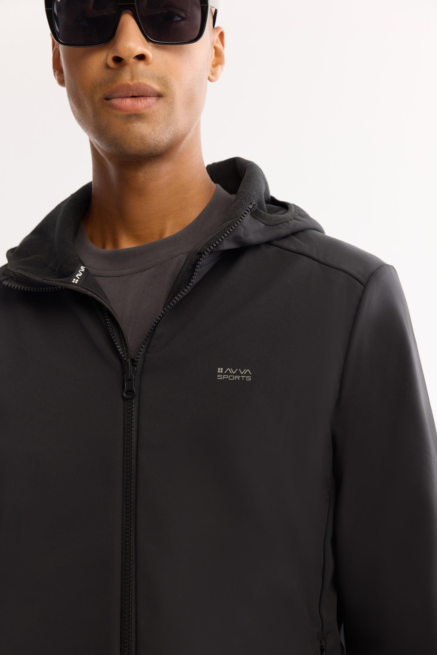 Siyah Fonksiyonel 3 Kullanımlı Kapüşonlu Mont