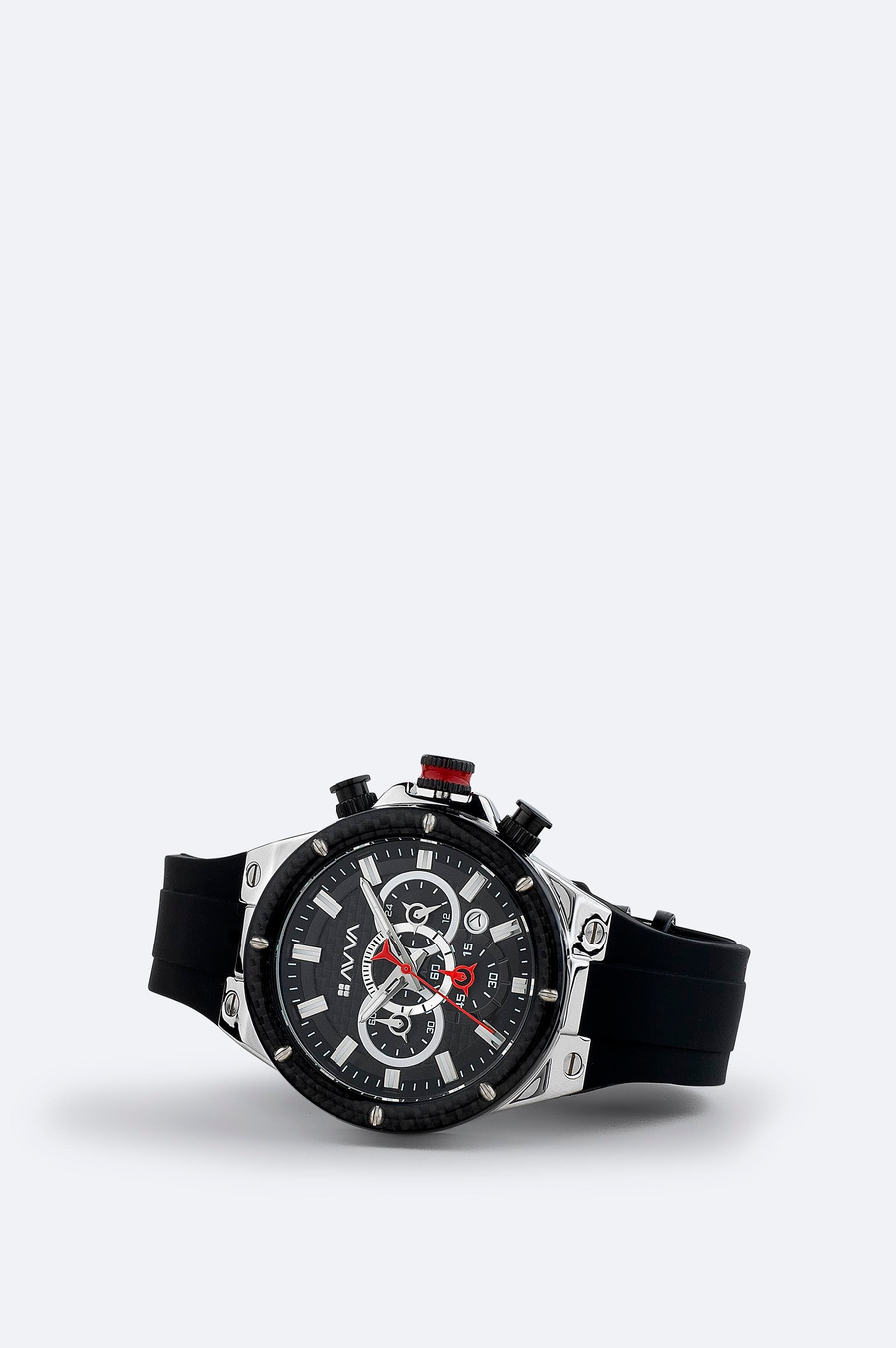 Siyah - Gümüş Silikon Saat