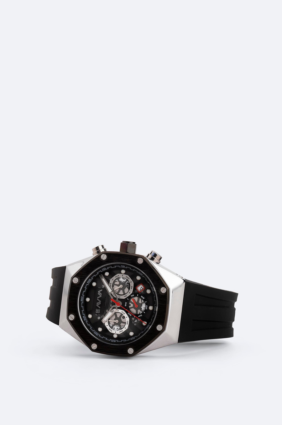 Siyah - Gümüş Silikon Saat