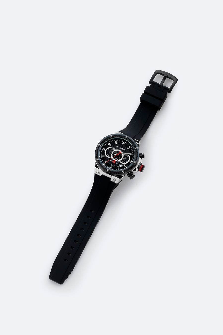 Siyah - Gümüş Silikon Saat