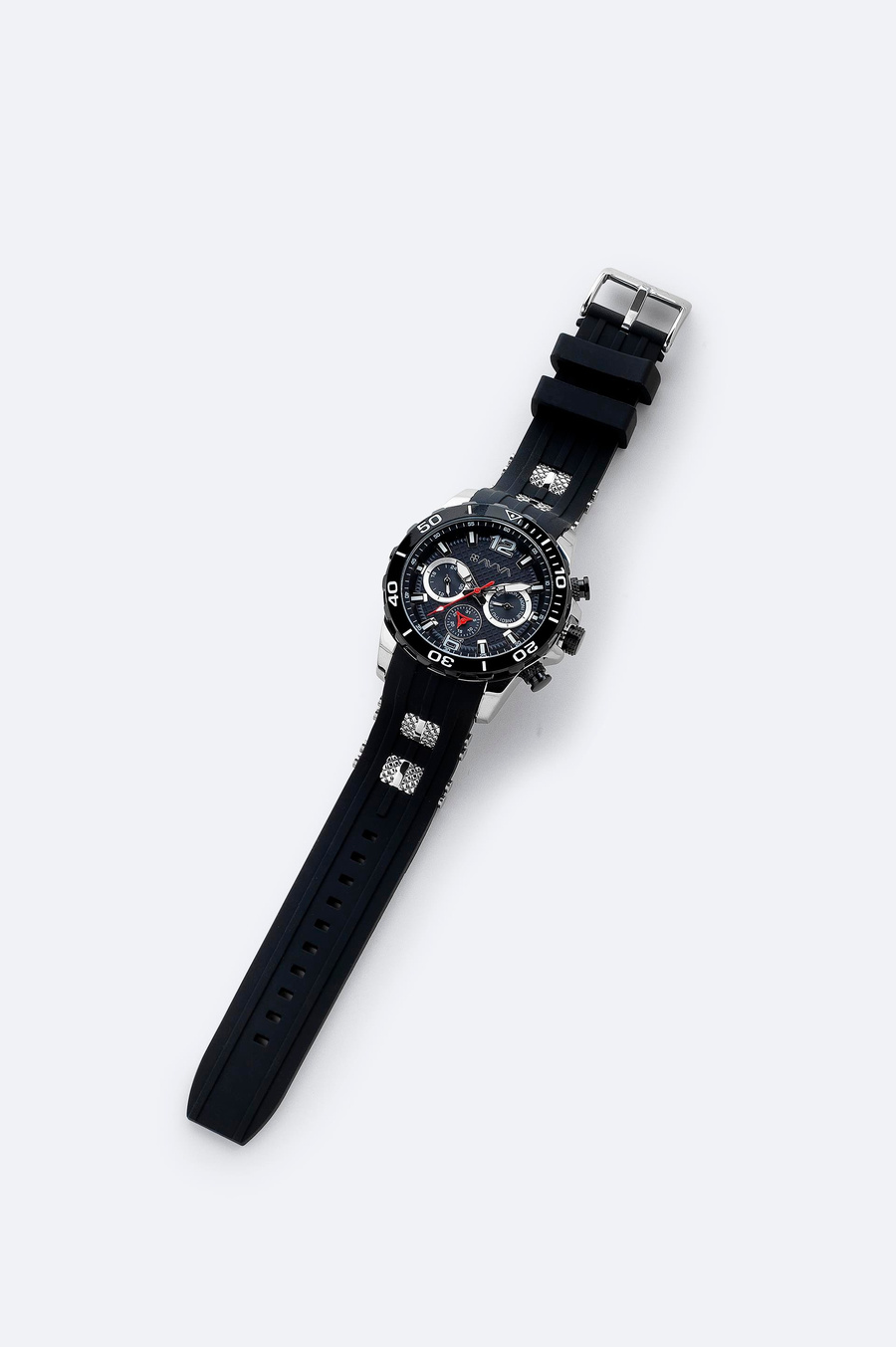 Siyah - Gümüş Silikon Saat