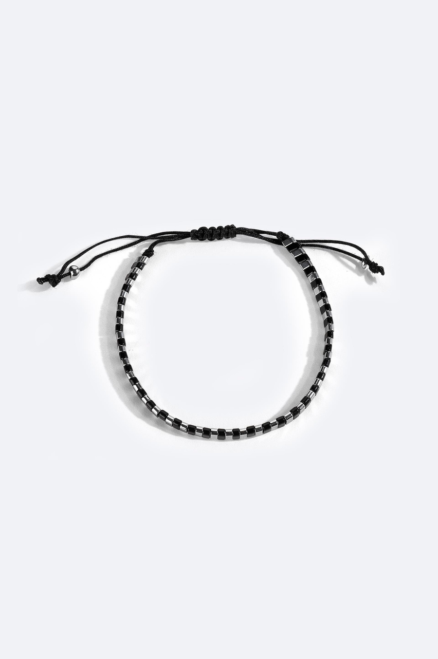 Siyah - Gümüş Taşlı Bileklik