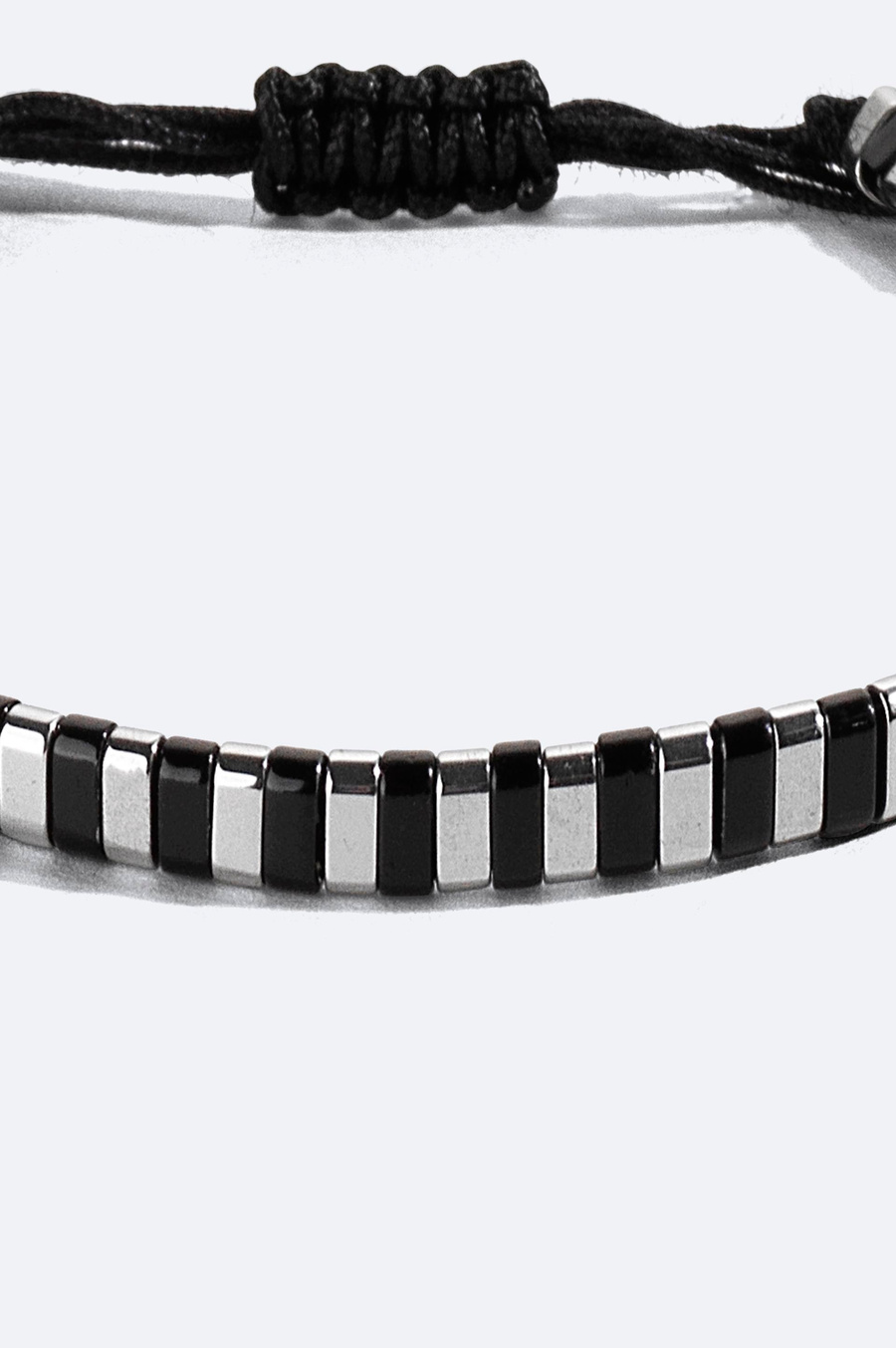 Siyah - Gümüş Taşlı Bileklik