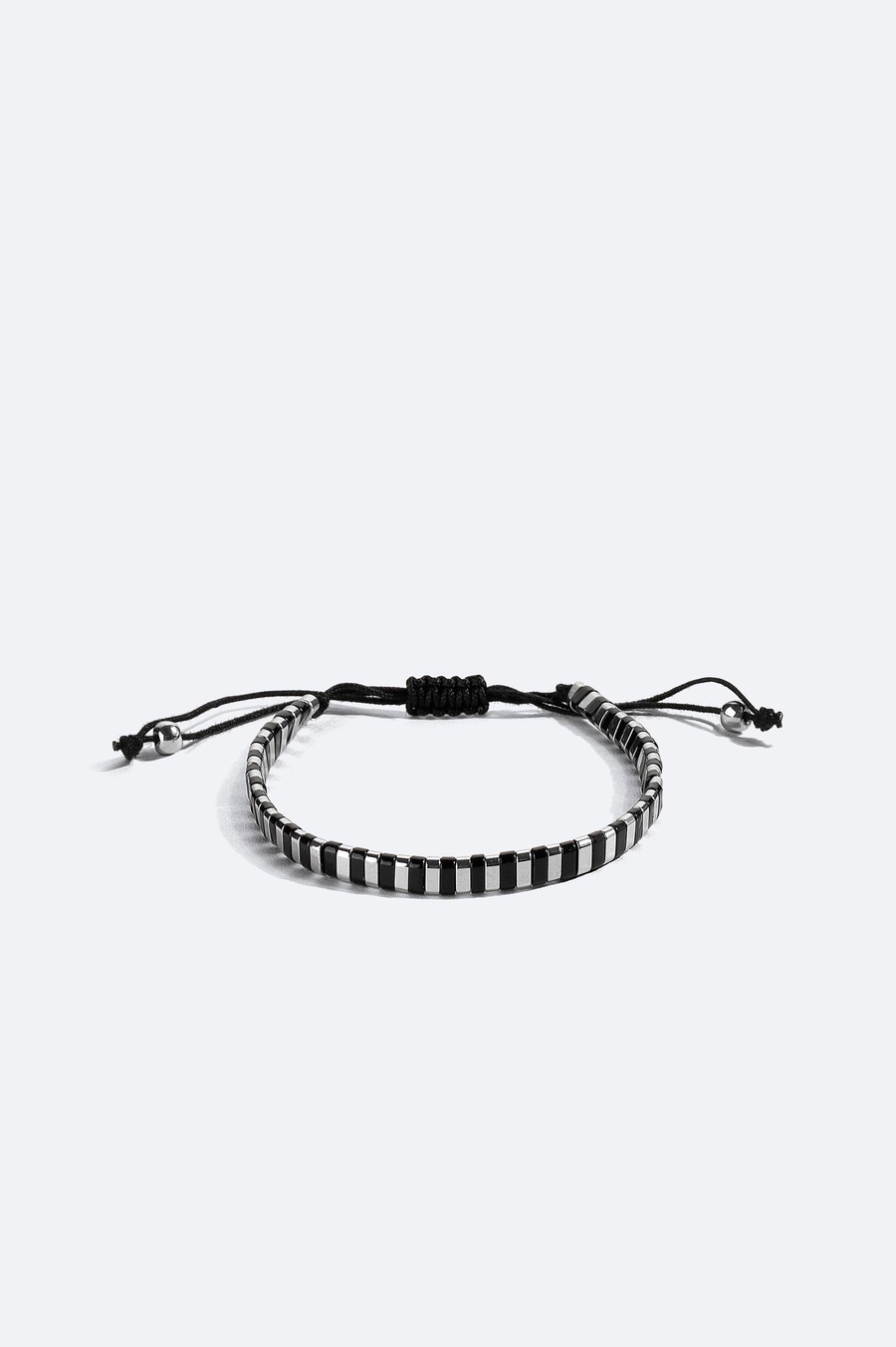 Siyah - Gümüş Taşlı Bileklik