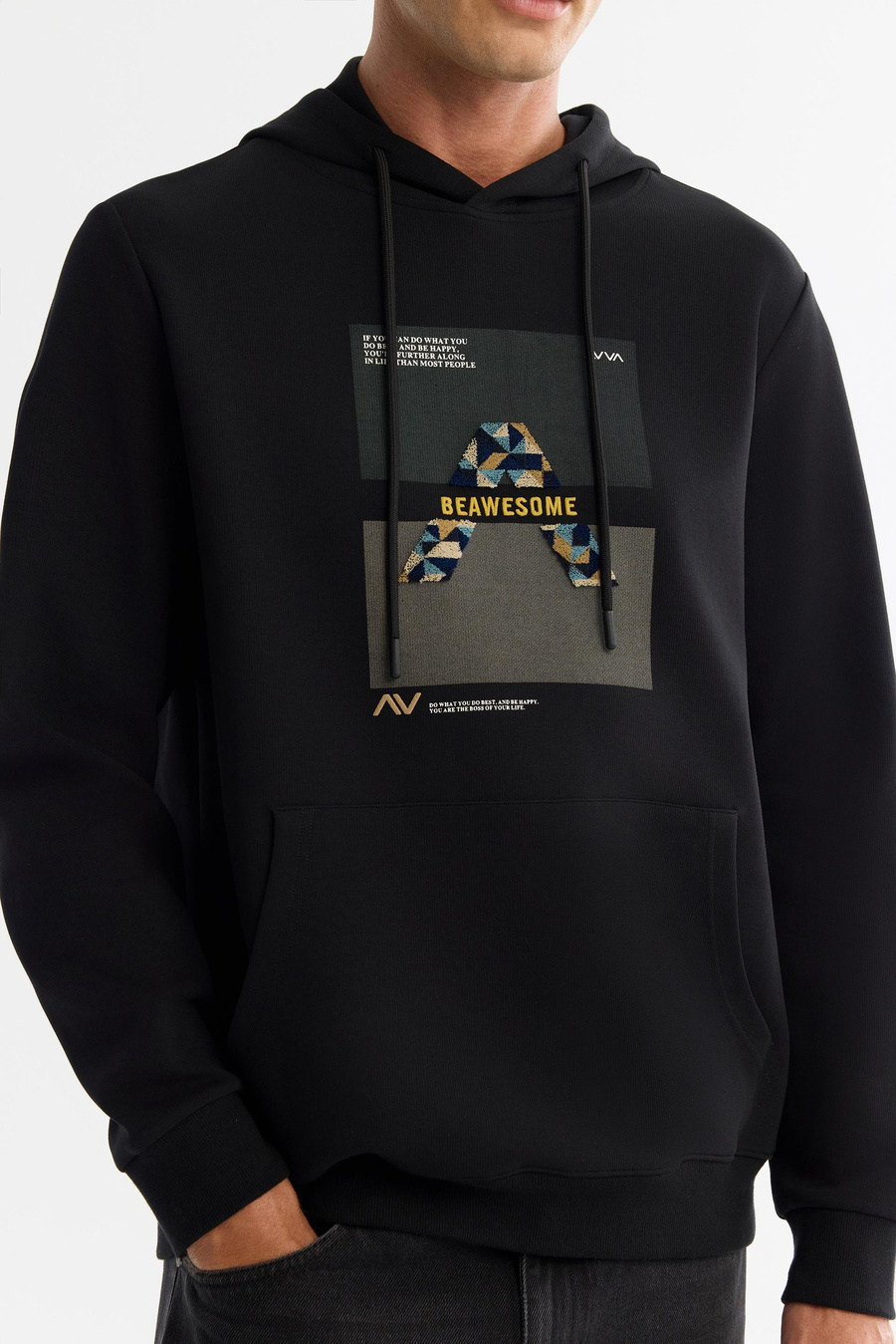 Siyah Kapüşonlu Sweatshirt