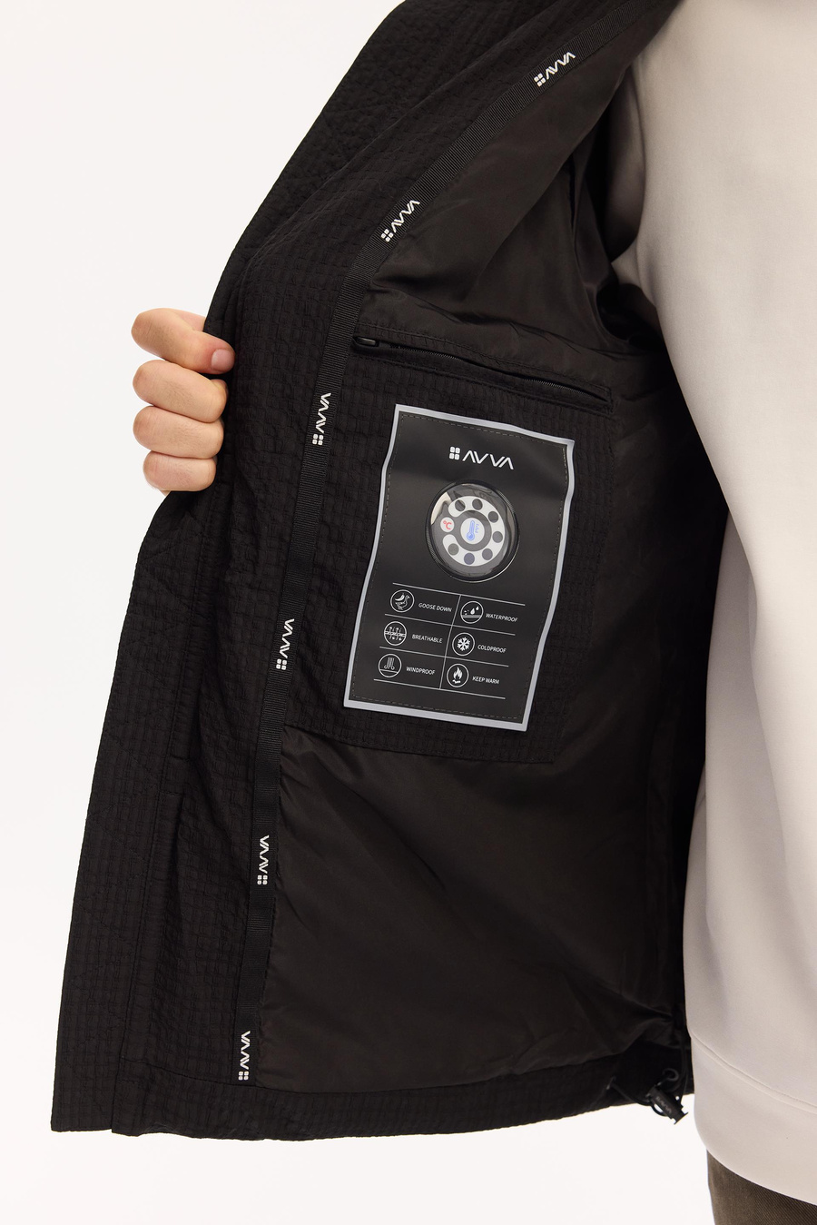 Siyah Kaz Tüyü Yakası 100% Rakun Kürklü Kapüşonlu Mont