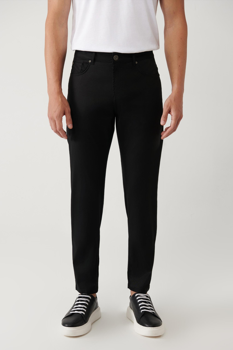 Siyah Klasik Bel 5 Cep Pantolon