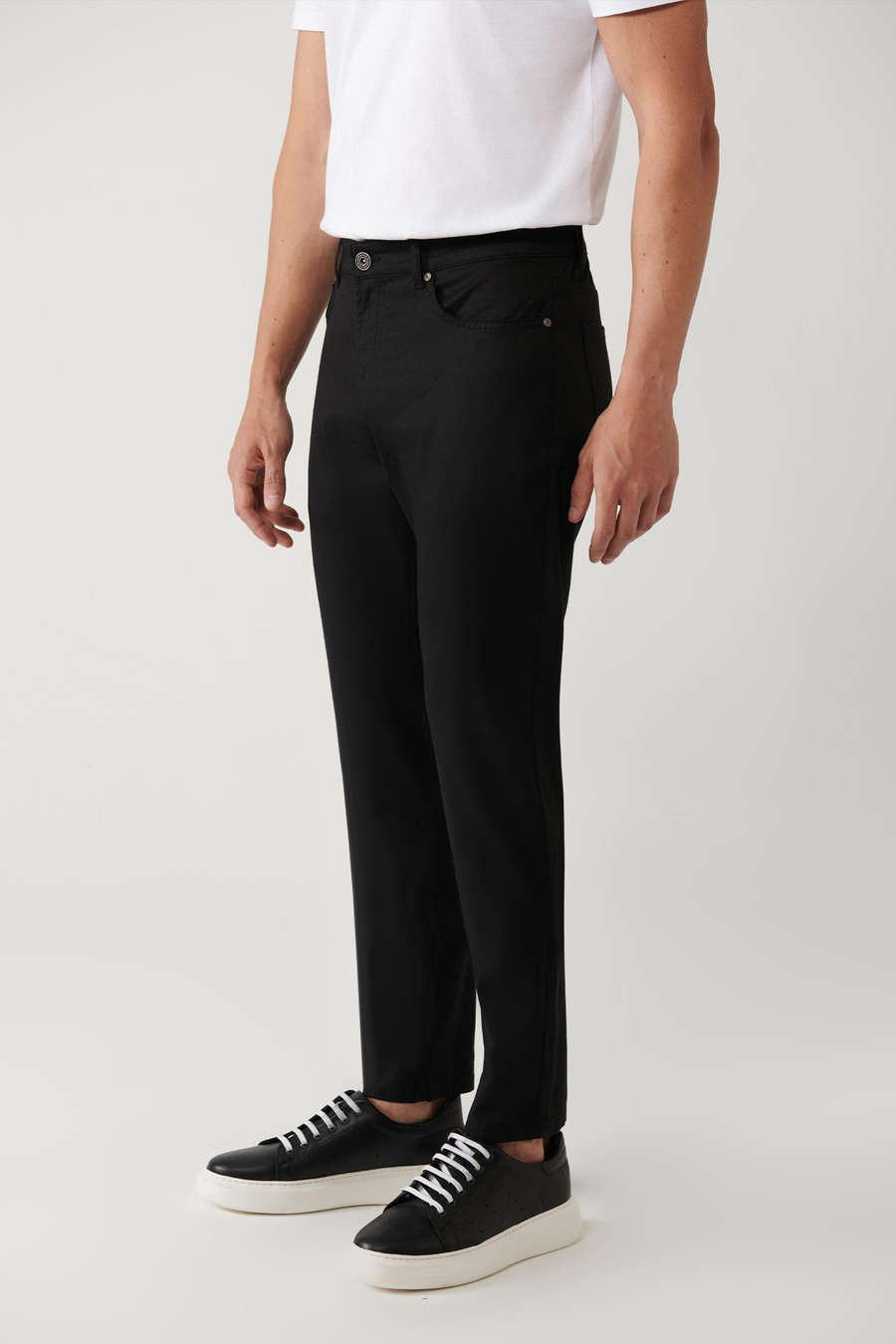Siyah Klasik Bel 5 Cep Pantolon