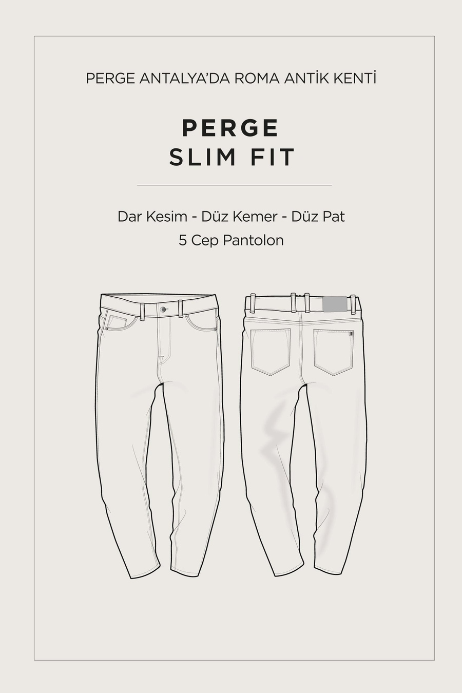 Siyah Klasik Bel 5 Cep Pantolon