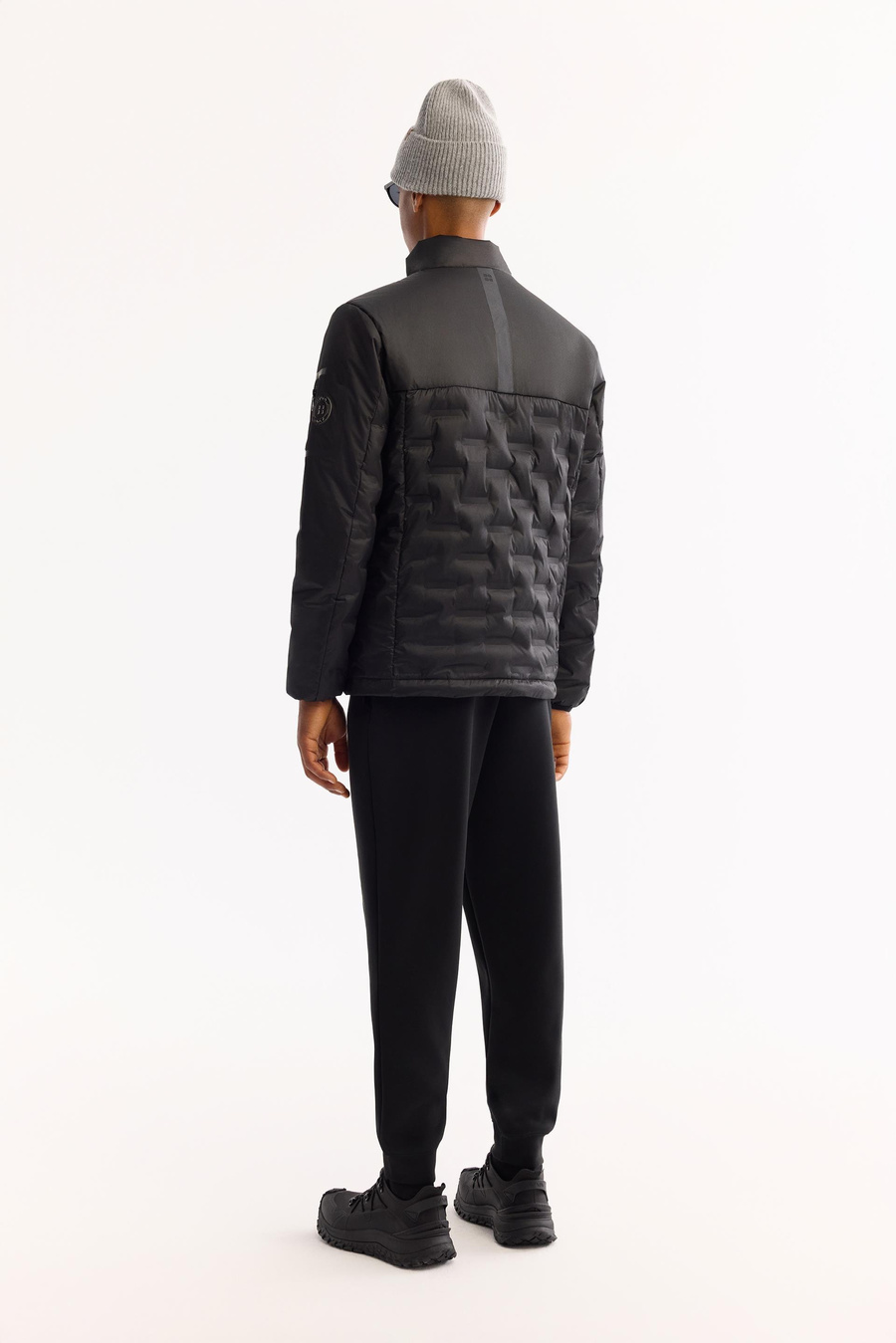 Siyah Şişme Rüzgar Geçirmez Hafif Mont