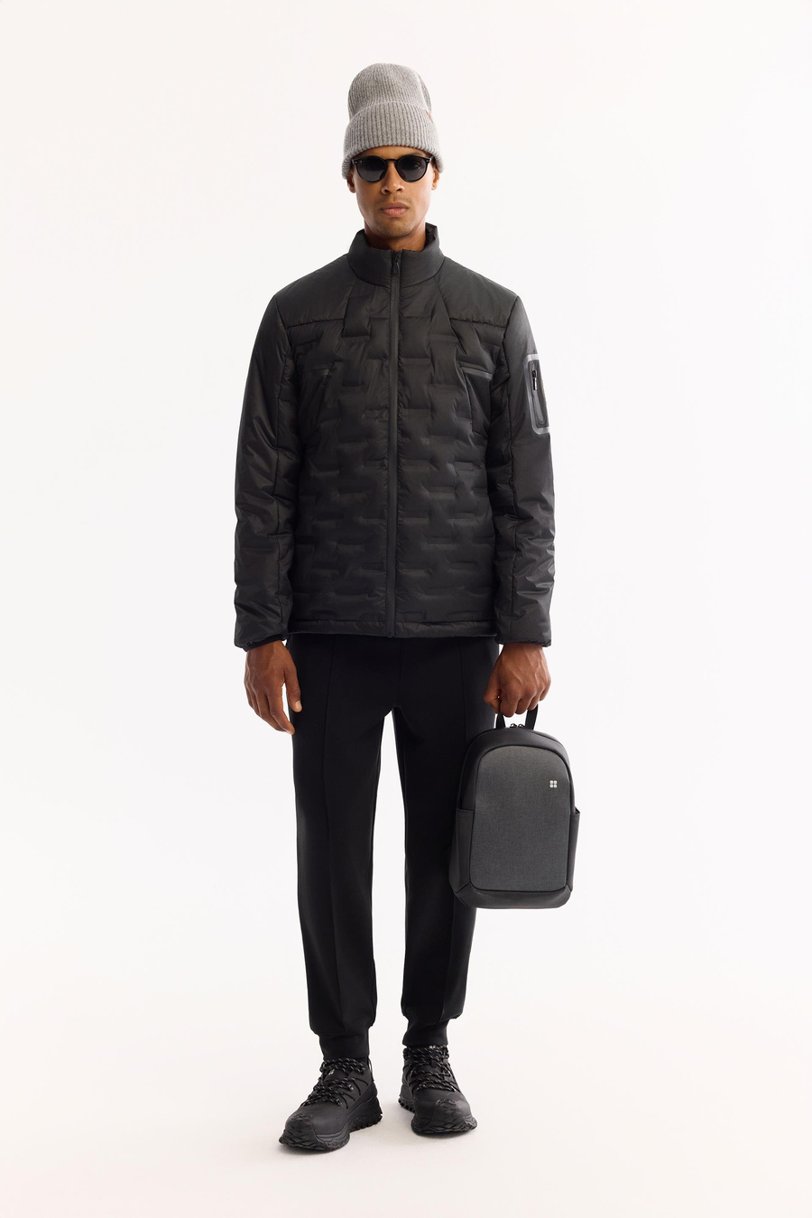 Siyah Şişme Rüzgar Geçirmez Hafif Mont