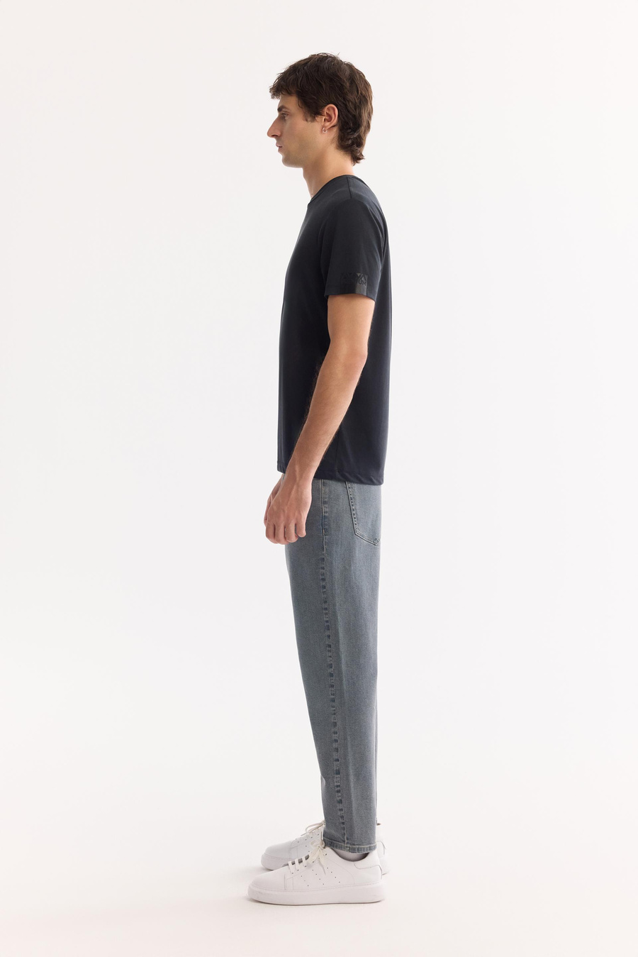 Siyah Bisiklet Yaka Kol Baskılı Cupra Süprem  T-Shirt