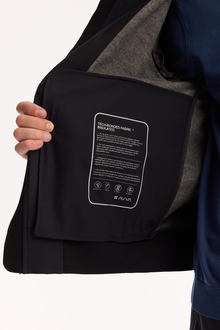 Siyah Softshell Ribana Detaylı İnce Mont