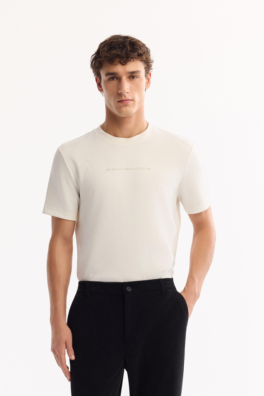 Siyah Yanı Lastikli Kadife Relaxed Fit Pantolon