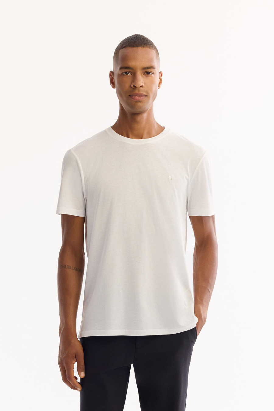 Siyah Yanı Lastikli Teknik Slim Fit Pantolon