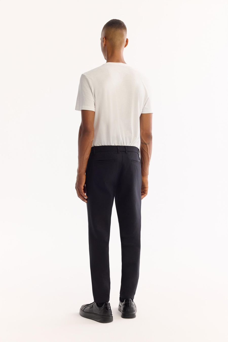 Siyah Yanı Lastikli Teknik Slim Fit Pantolon