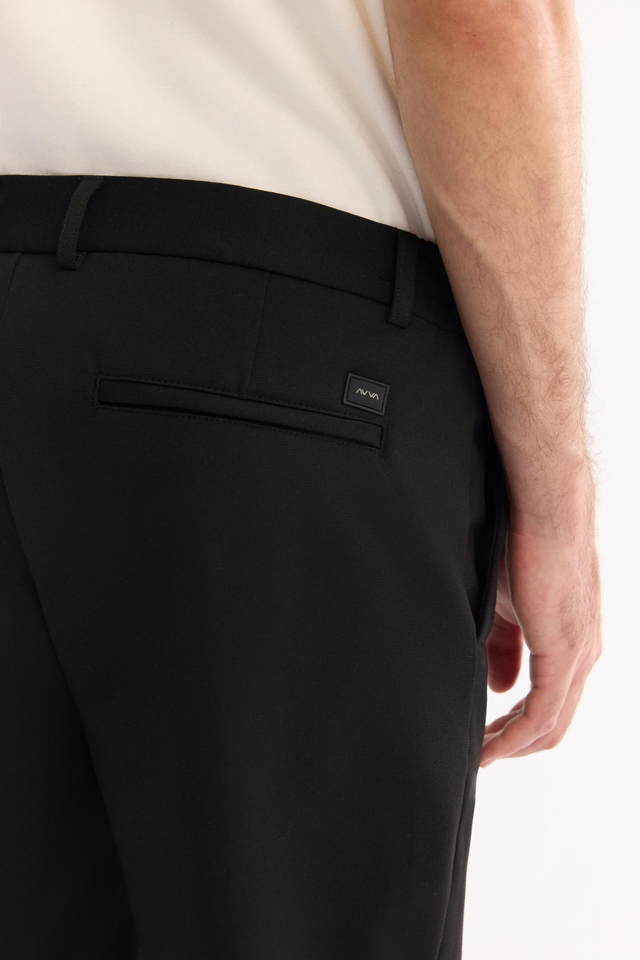 Siyah Yanları Lastikli Slim Fit Chino Pantolon