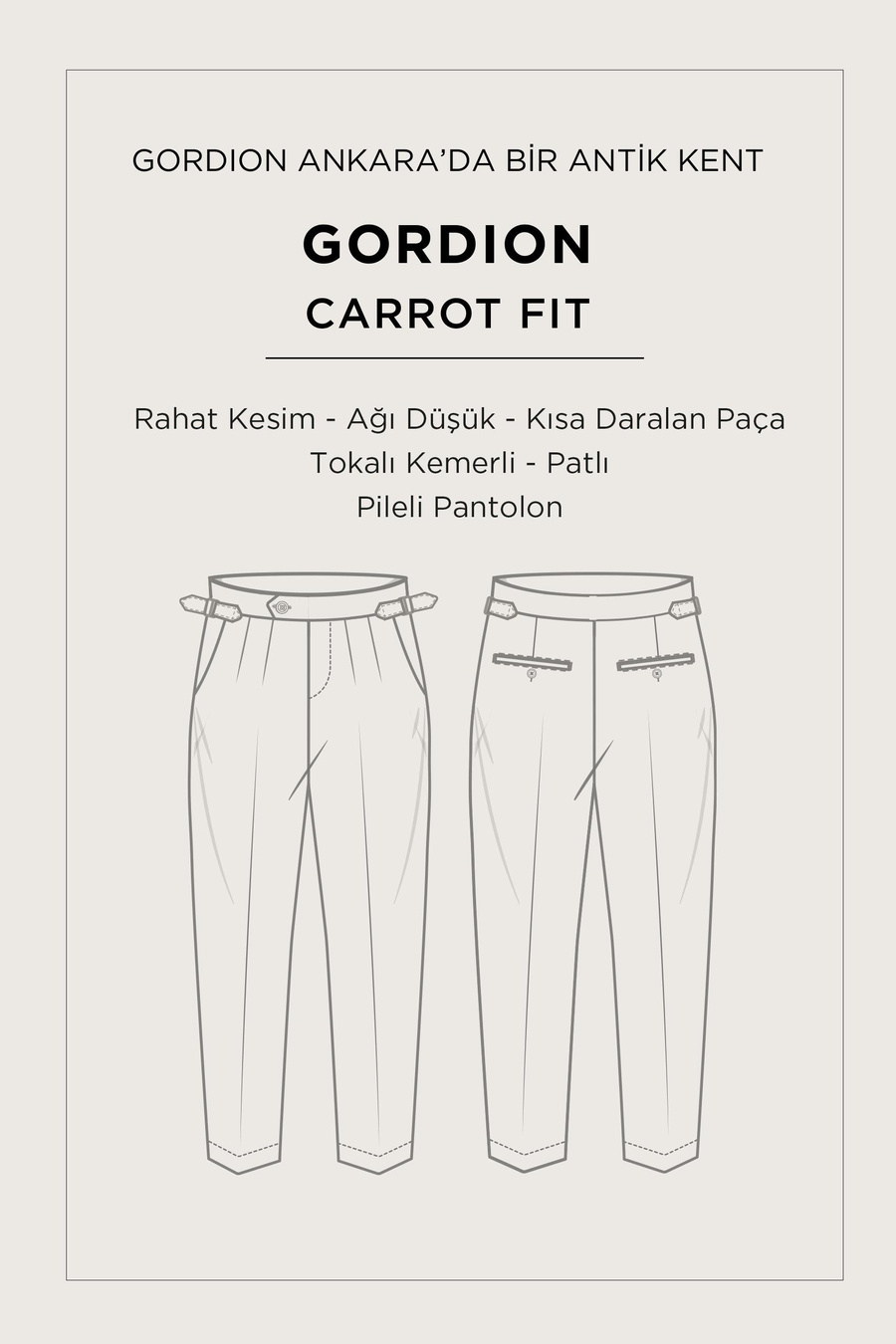 Black Side Buckle Viscose Blend Easy-Iron Pants