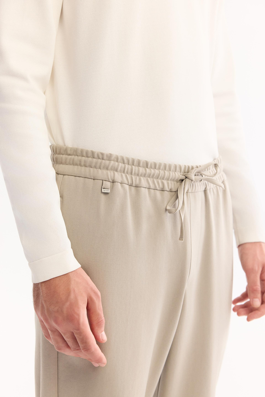 Taş Beli Lastikli Bağcıklı Relaxed Fit Pantolon