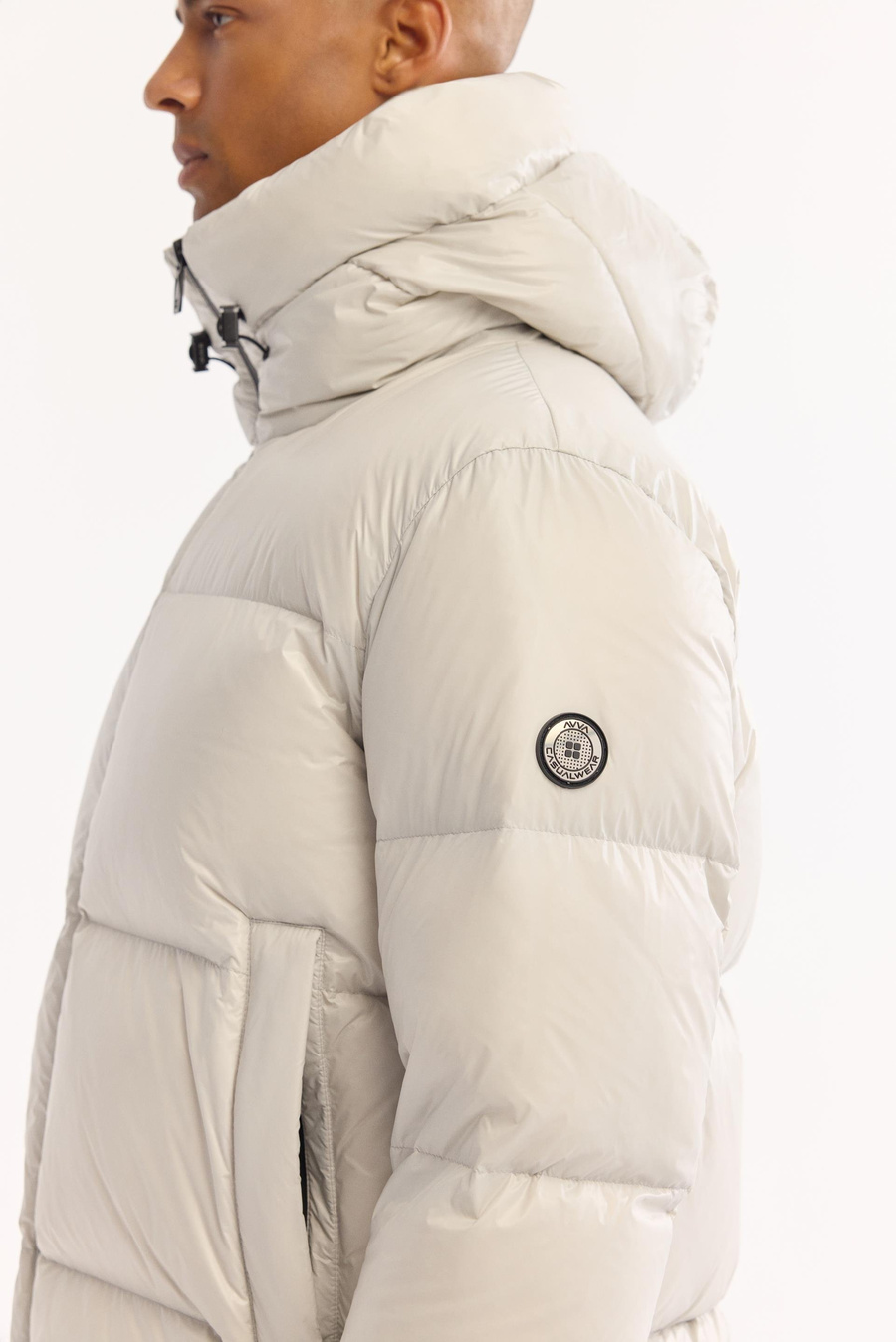 Taş Kapüşonlu Kaz Tüyü Mont