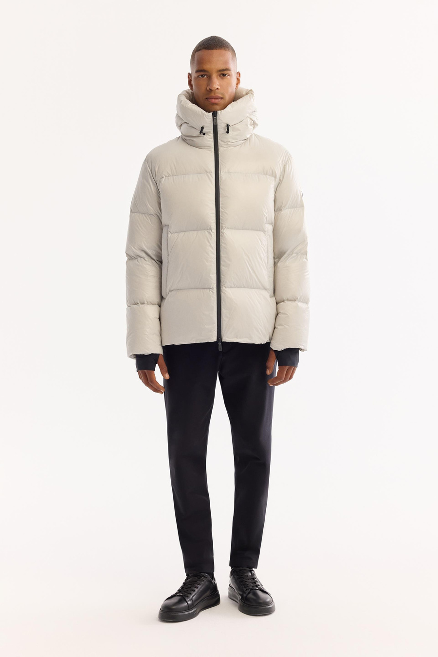 Taş Kapüşonlu Kaz Tüyü Mont