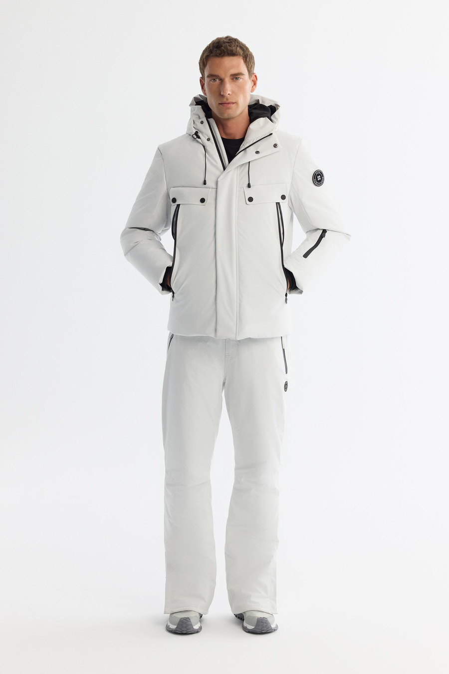 Taş Kapüşonlu Yaka Taşıma Askılı Rüzgar Geçirmez Kaz Tüyü Mont