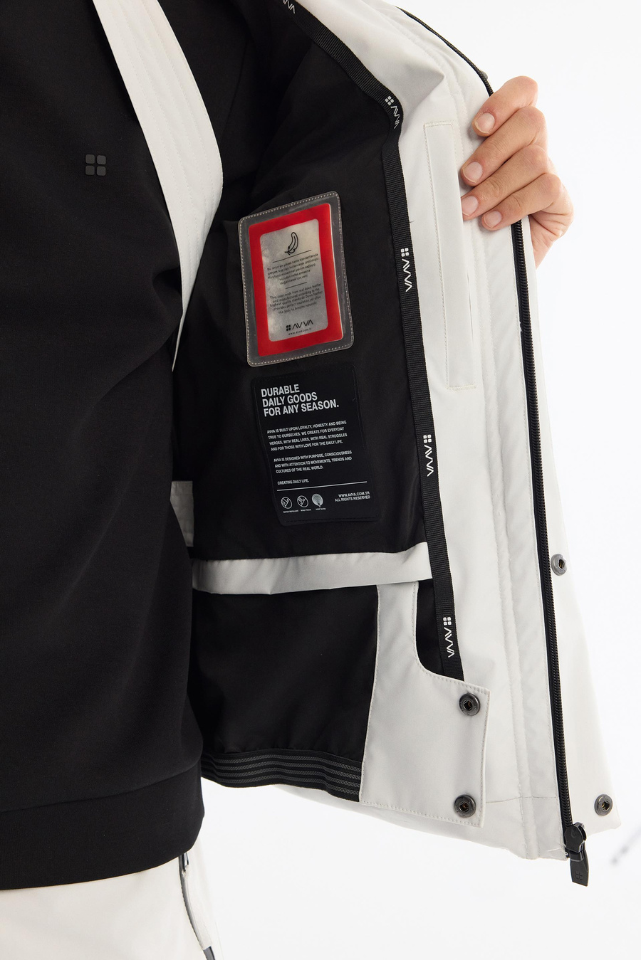 Taş Kapüşonlu Yaka Taşıma Askılı Rüzgar Geçirmez Kaz Tüyü Mont