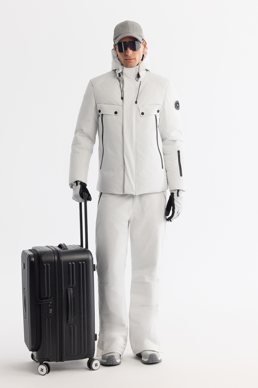 Taş Kapüşonlu Yaka Taşıma Askılı Rüzgar Geçirmez Kaz Tüyü Mont