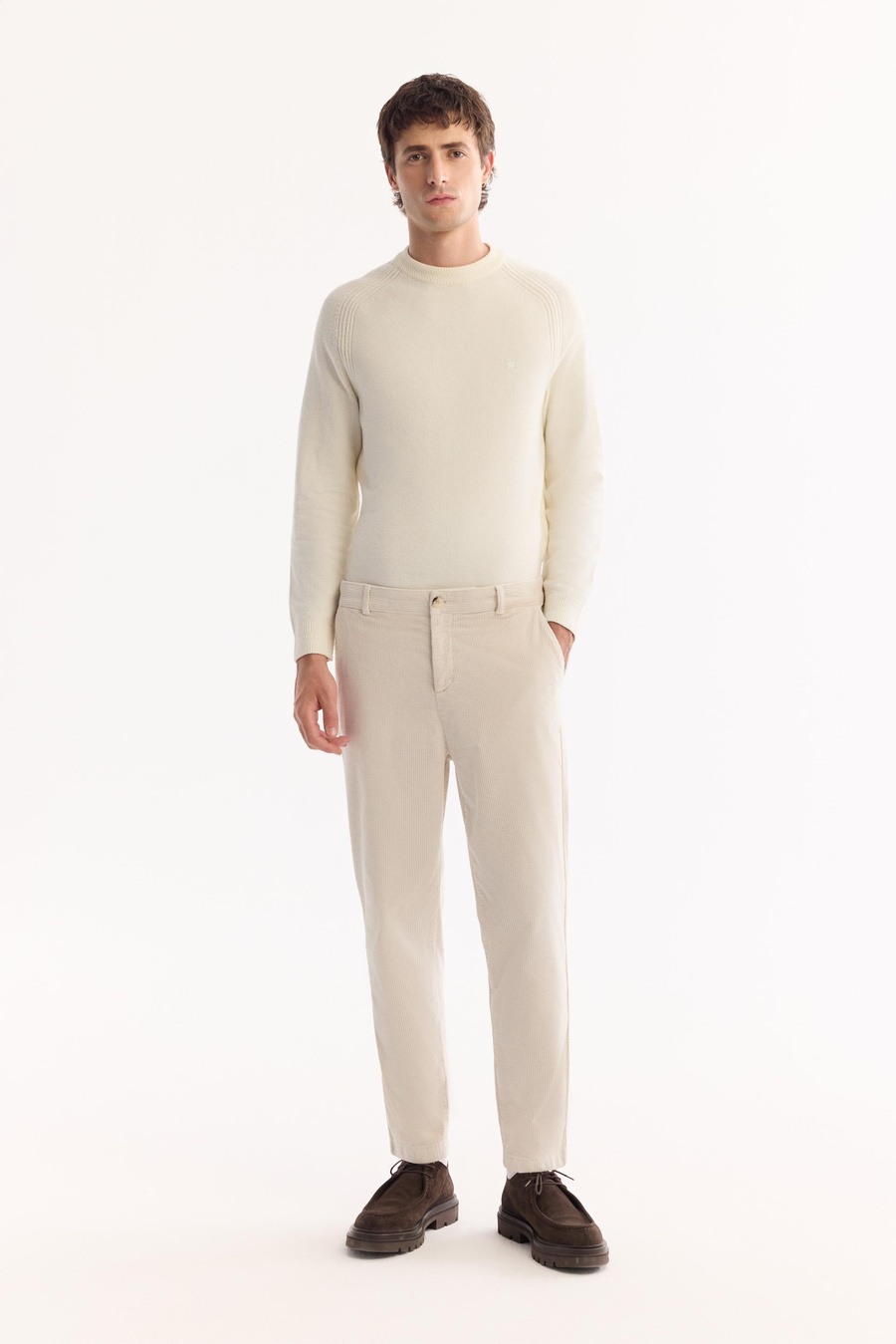 Taş Klasik Bel Kalın Fitilli Kadife Chino Garni Detaylı Relaxed Fit Pantolon