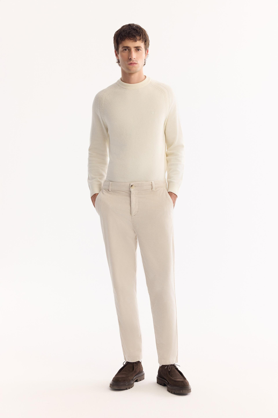 Taş Klasik Bel Kalın Fitilli Kadife Chino Garni Detaylı Relaxed Fit Pantolon