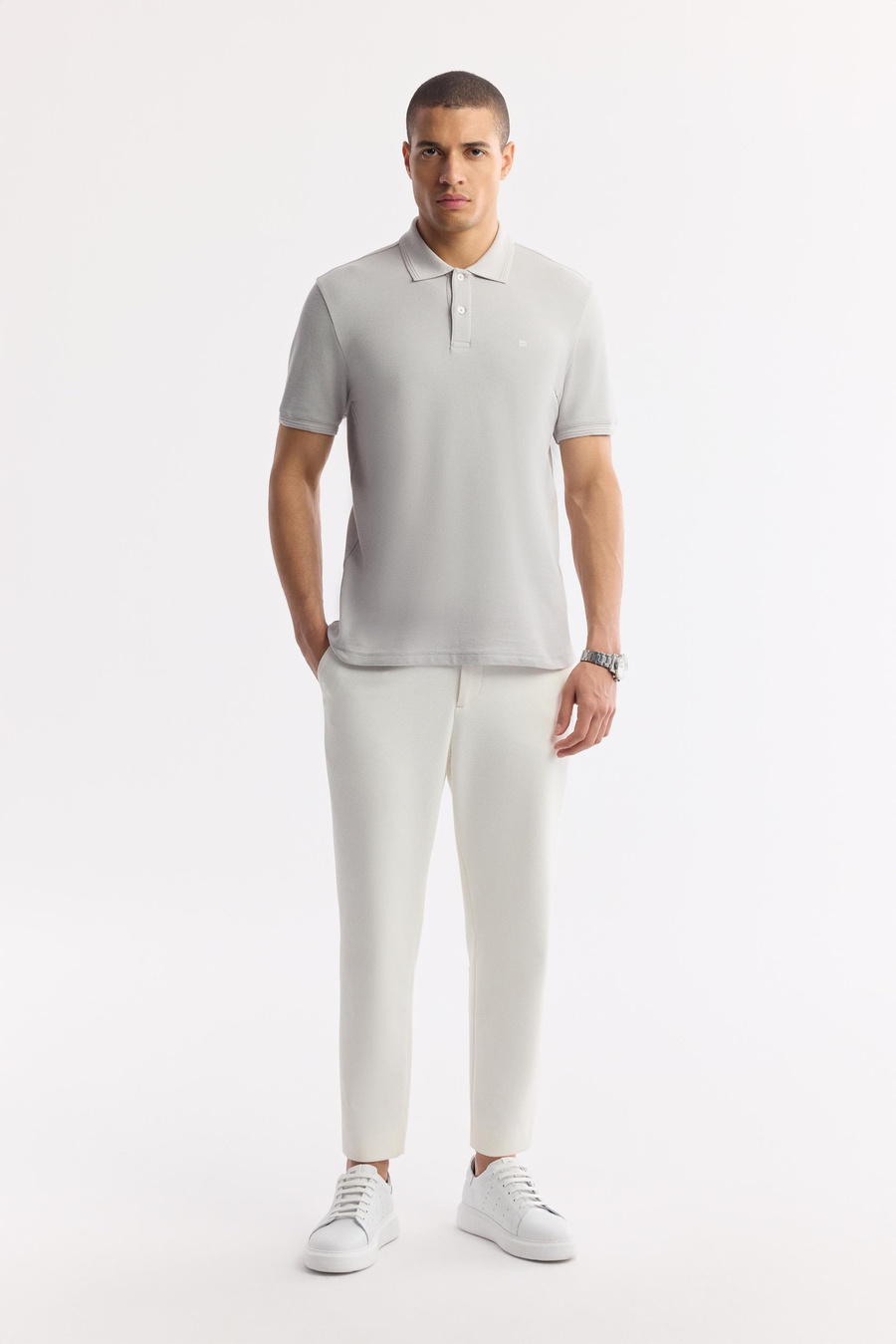 Taş Polo Yaka Kırılmaz Yaka, Serin Tutan, Hızlı Kuruyan Pamuklu T-Shirt