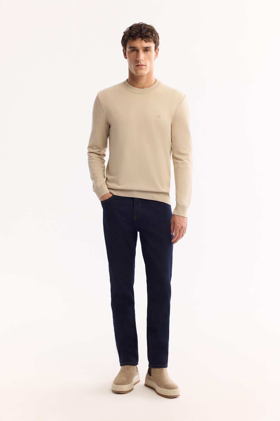 Taş Yüksek Bisiklet Basic Yaka Kazak