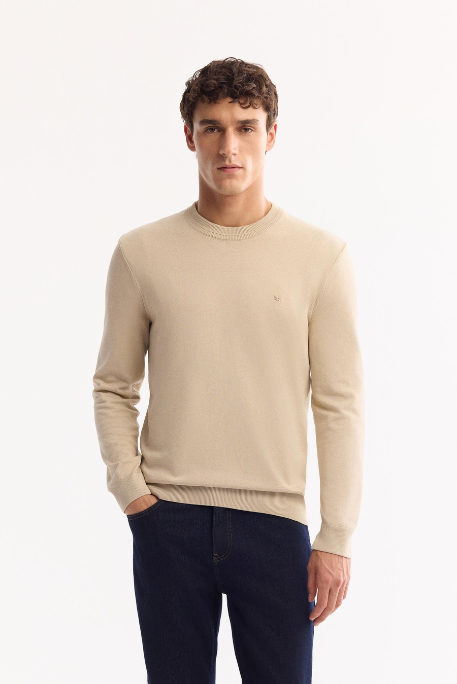 Taş Yüksek Bisiklet Basic Yaka Kazak