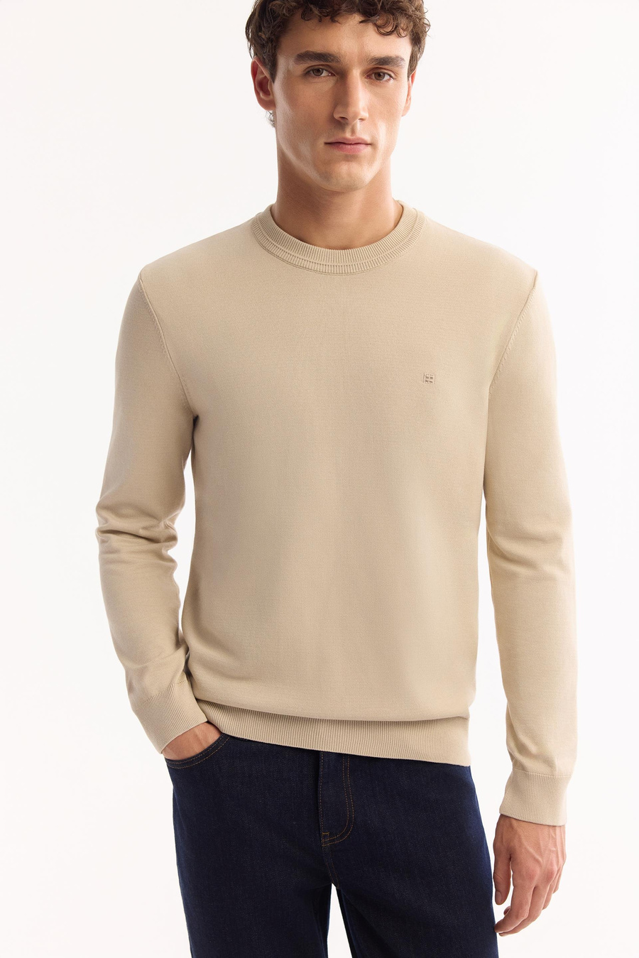 Taş Yüksek Bisiklet Basic Yaka Kazak