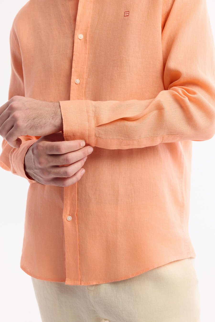 Orange Linen Shirt