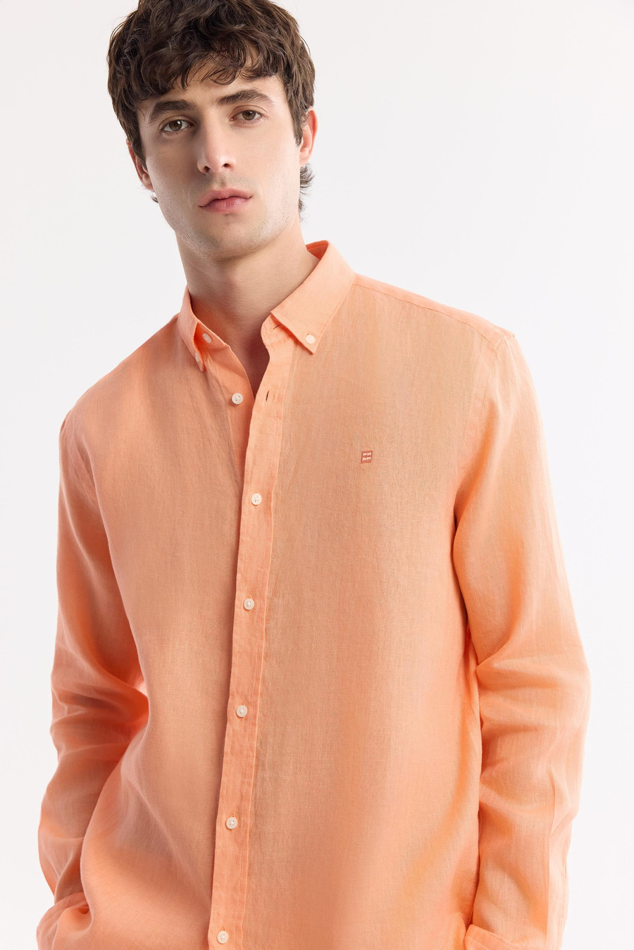 Orange Linen Shirt