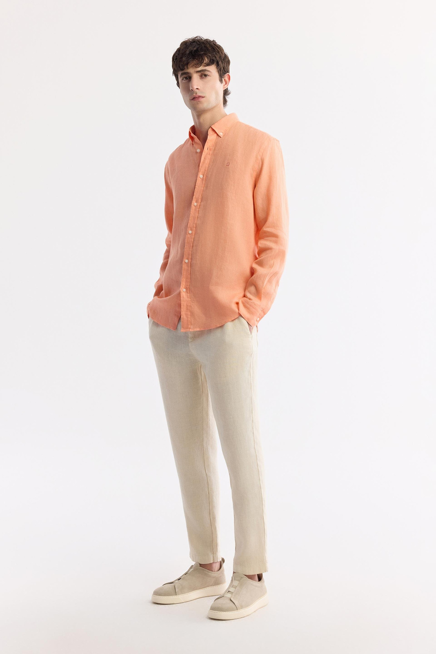 Orange Linen Shirt