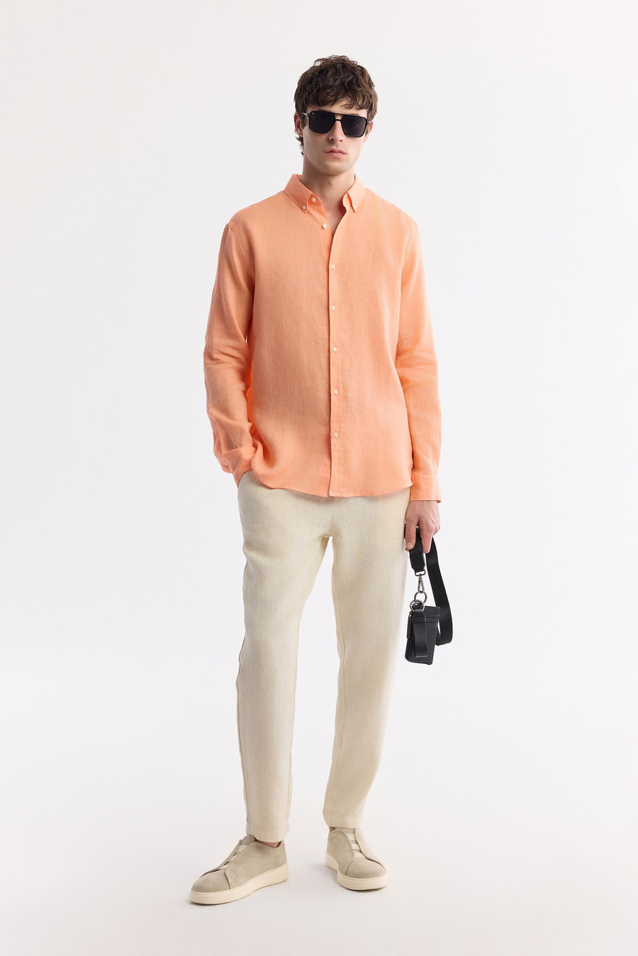 Orange Linen Shirt