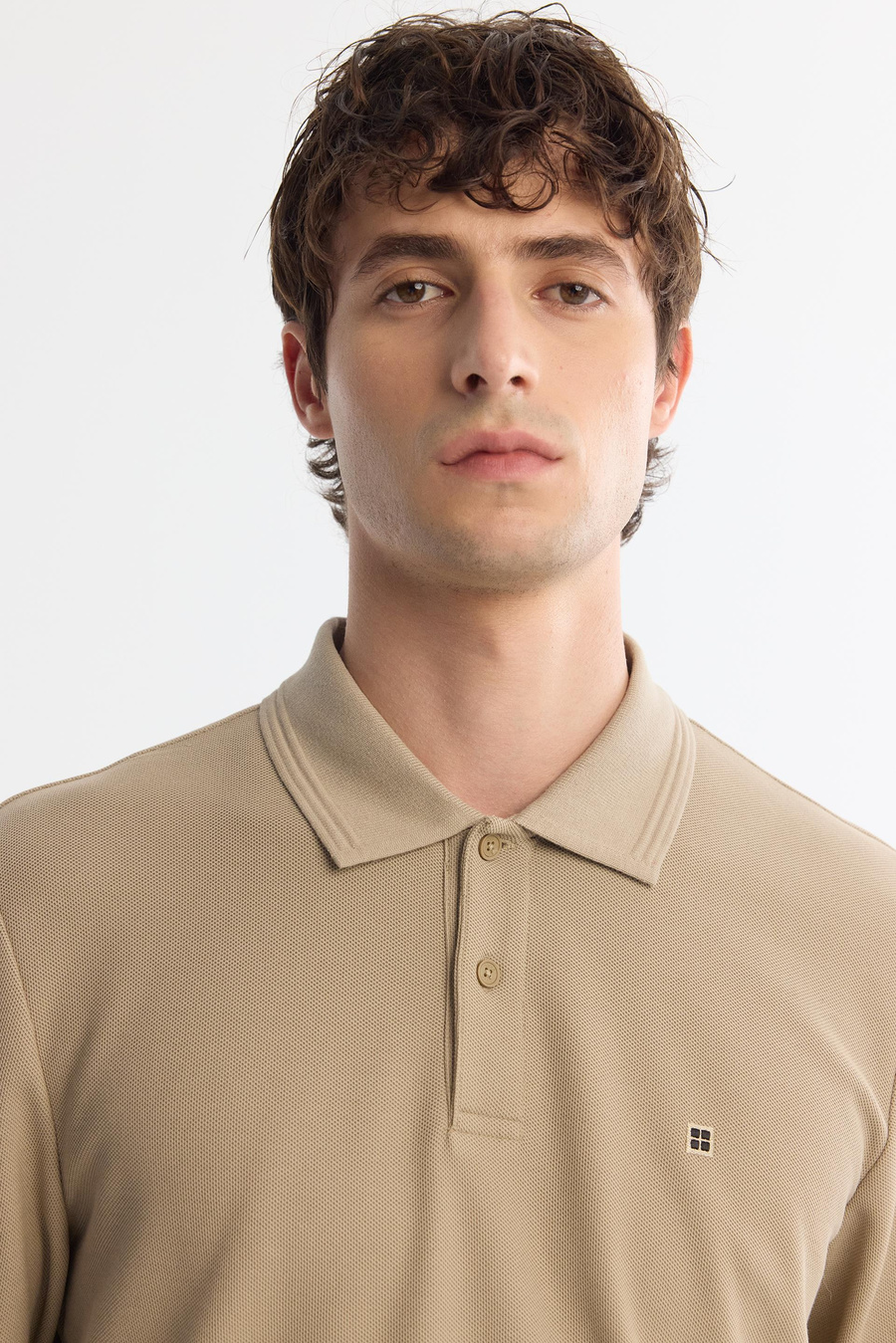 Vizon 2 Düğmeli Pamuklu Polo Yaka Sweatshirt